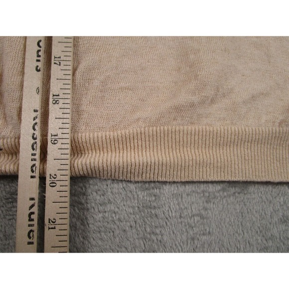J Crew‎ Top Womens Medium Beige Knit Pullover Linen Preppy Oversized - Picture 7 of 8